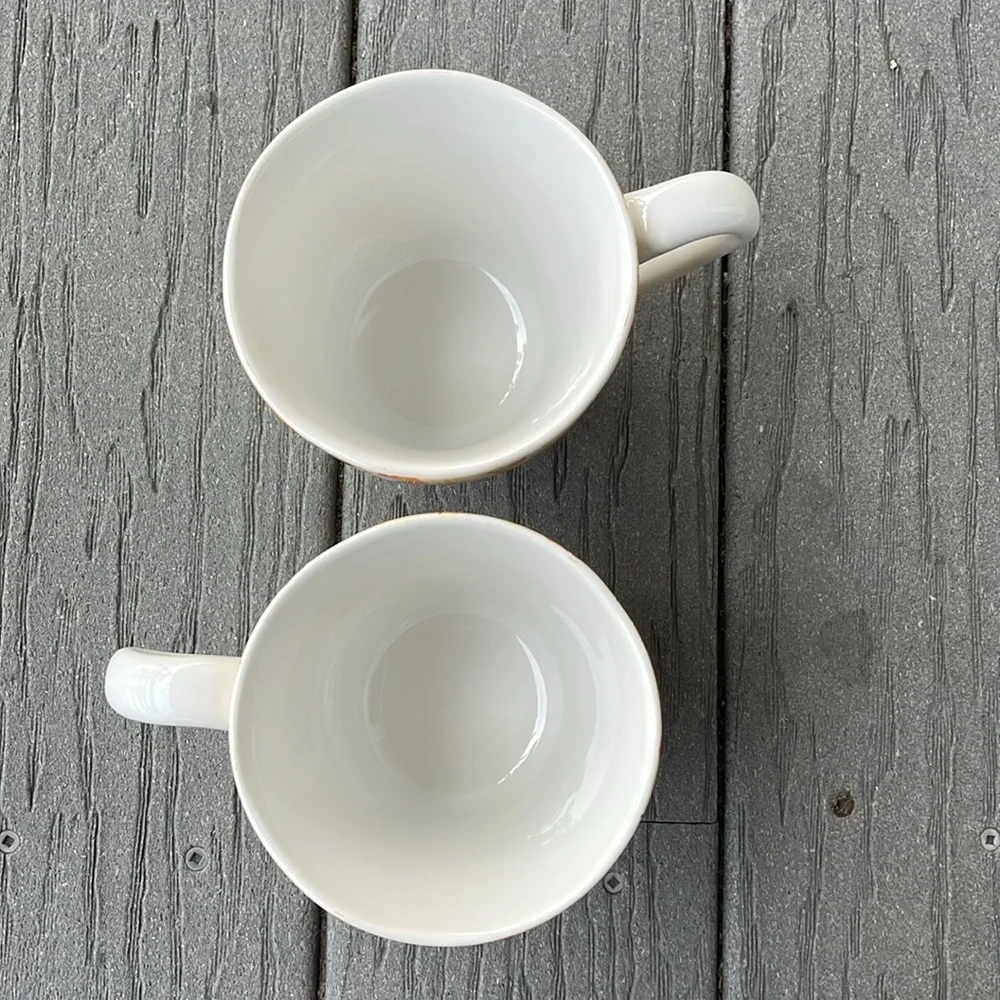 222 Fifth Pumpkins Coffee Tea‎ Mugs Set of 2